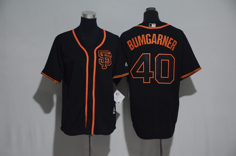 Youth 2017 MLB San Francisco Giants #40 Bumgarner Black Jerseys